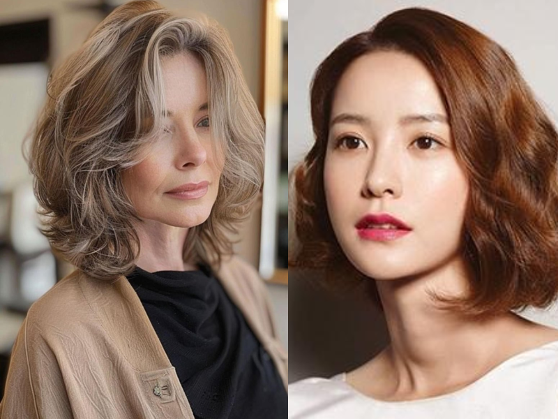 Kiểu tóc trẻ layer xoăn sóng nước