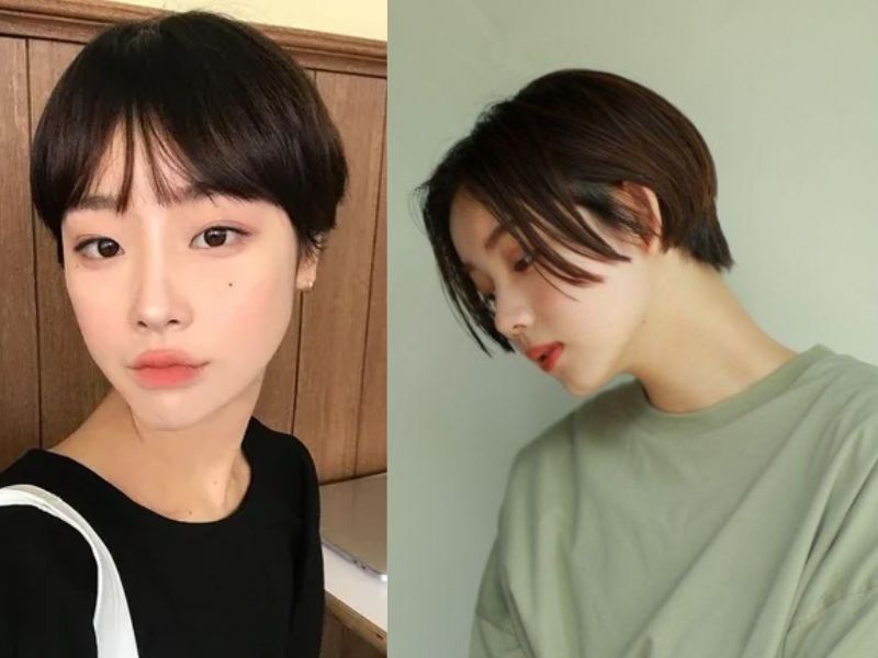 Tóc tomboy cho nữ mặt dài duỗi thẳng