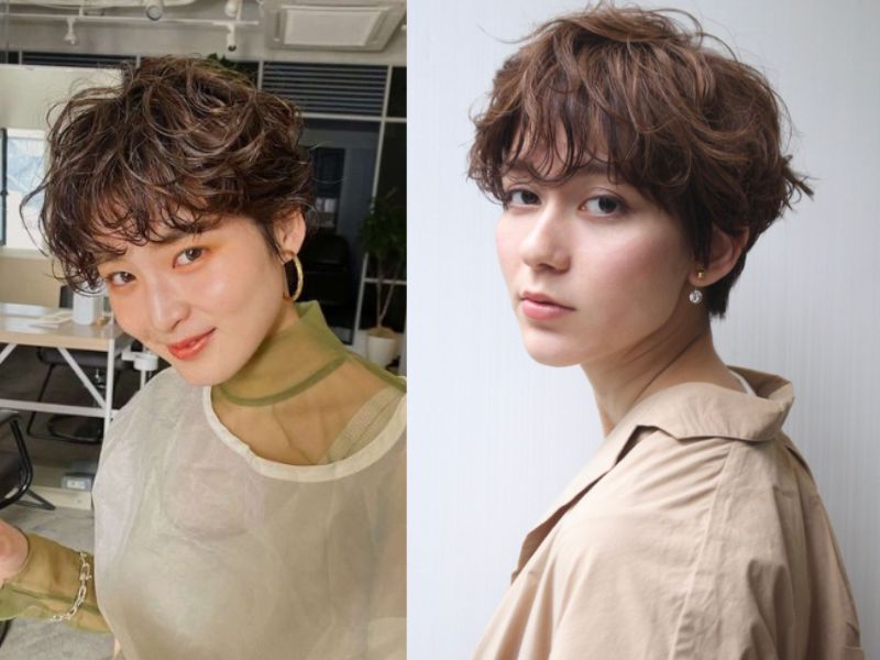 Tóc tomboy cho nữ uốn xoăn