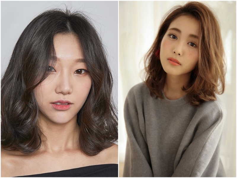 Tóc nữ đẹp ngắn ngang vai uốn nhẹ cho mặt dài