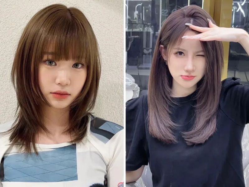Kiểu tóc cho tóc dày: Lob tỉa layer rối tự nhiên